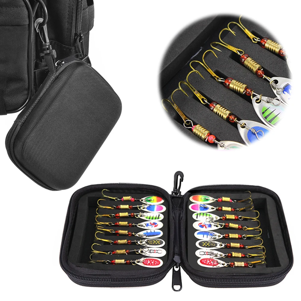 16pcs Fishing Spoons Lures Metal Baits Set for Trout Bass Casting Spinner Bait with Storage Bag Case | Спорт и развлечения