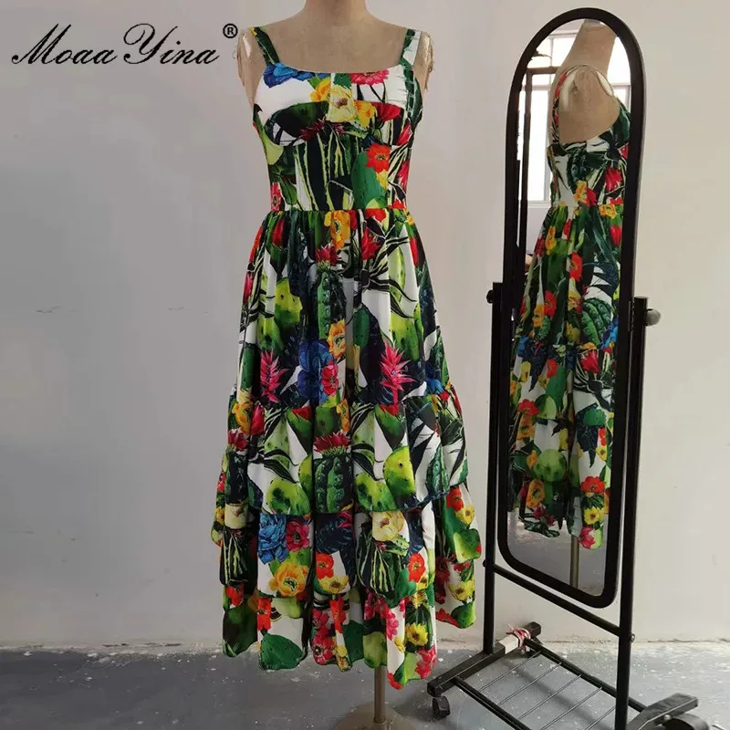 MoaaYina Fashion Designer dress Summer Women's