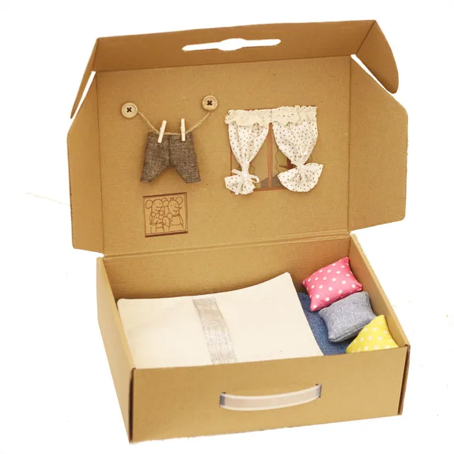 Toys For Girls Cute Baby Dolls Boy Girl The mouse family Mini plush doll house cute mouse doll box family toys 3