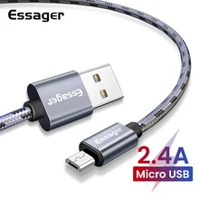 Essager Micro USB кабель для samsung Xiaomi Быстрая зарядка данных зарядное устройство провод шнур Android Microusb кабель для мобильного телефона 2 м короткий