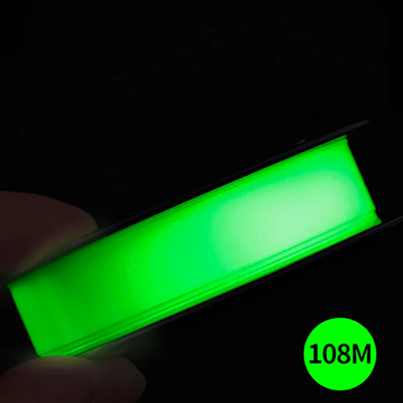 108m Luminous Fishing Line Super Strong Nodule Force Invisible  Light line Soft Not Curly  Fluorescence LineFor Night Fishing 5