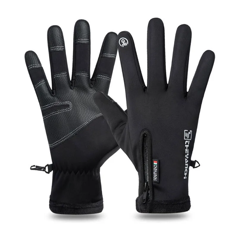 

Keep Warm Touch Screen Design Cold-proof 1Pair Anti Slip Ski Gloves Multi Purpose Fleece Waterproof Driving Gloves