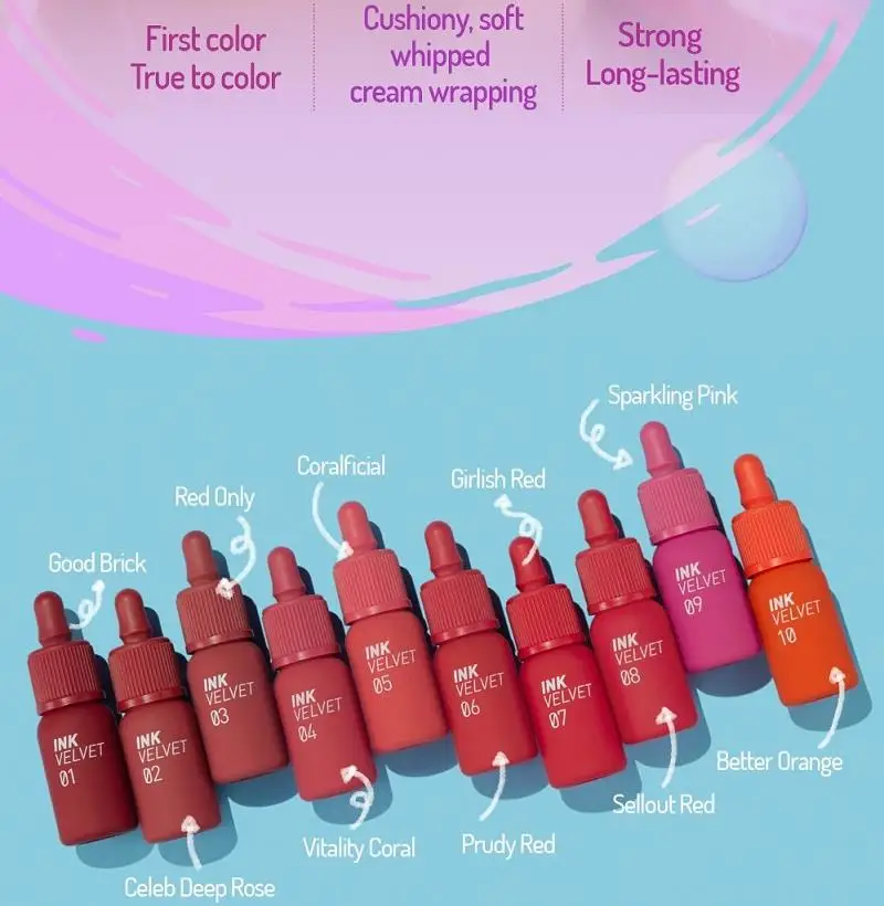 PERIPERA Ink The Velvet (AD) 4g 10 Color Liquid Lipstick Matte Makeup Waterproof Tint Long Lasting Lip Gloss Korea Cosmetic 1pcs PERIPERA Ink The Velvet (AD) 4g 10 Color Liquid Lipstick Matte Makeup Waterproof Tint Long Lasting Lip Gloss Korea Cosmetic 1pcs