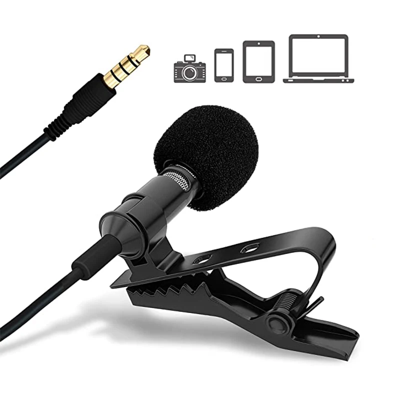 Mini micrófono Lavalier portátil, 3,5mm, cable de manos libres, omnidireccional, para ordenador, portátil, teléfono móvil