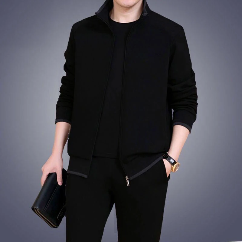  2020 Spring and Autumn New Men's Casual Sets Size S M L XL XXL XXXL 4XL 5XL Pure Color Fashion Men 