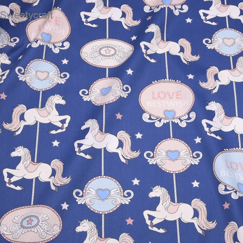 50*160 см печатная Яркая Ткань с рисунком Love Horse тканевая ткань для квилтинга сделай