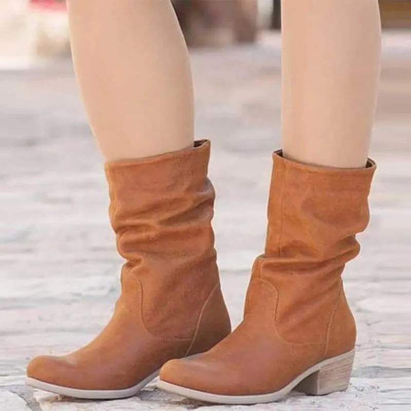 Ботинки из искусственной кожи на низком каблуке 2019 г. Модные женские ботинки