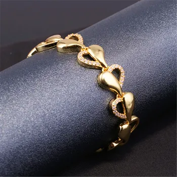 

New Silver Gold Bracelet Temperament Female Wild Heart Zircon Hand Jewelry Chain