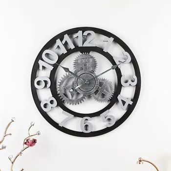 

Mute Wall Clock Vintage Gear Silent Digital Clocks Home Decoration for Living Room Bedroom Gift DIN889