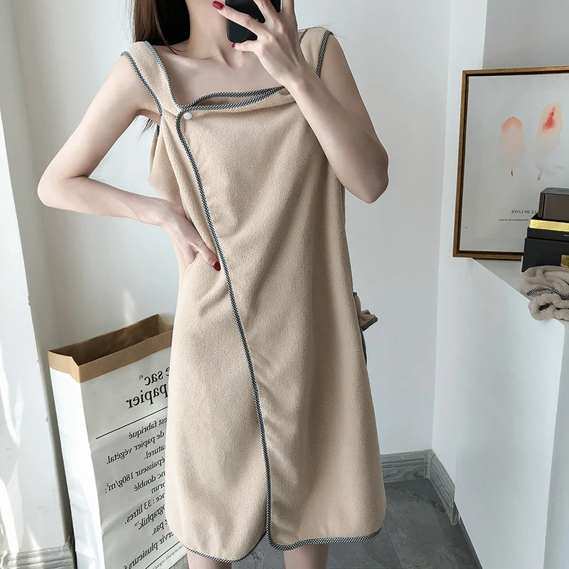 Chic Bath Towel Wearable Towels Superfine Fiber Solid Color Soft and Absorbent Cleaning Plain Towel Hotel Home Bathroom Gifts