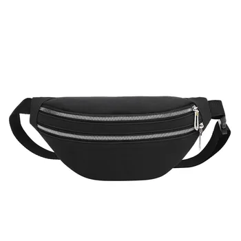 

Women Leather Waist Bag Outdoor Zipper Solid Fanny Pack Messenger Bag Coin Phone Purse Shoulder Bag Pochete Feminina 2020 New