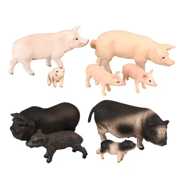 

Pig Plastic Animal Model Simulated Farm Figurines Vietnamese Little Pig Sow Model Office Decoration Children Gift Collection