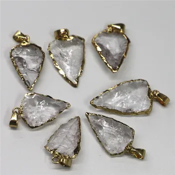

Wholesale 7 pieces of 24mm natural stone pendant white crystal drop pendant for DIY jewelry accessories raw crystal jewelry