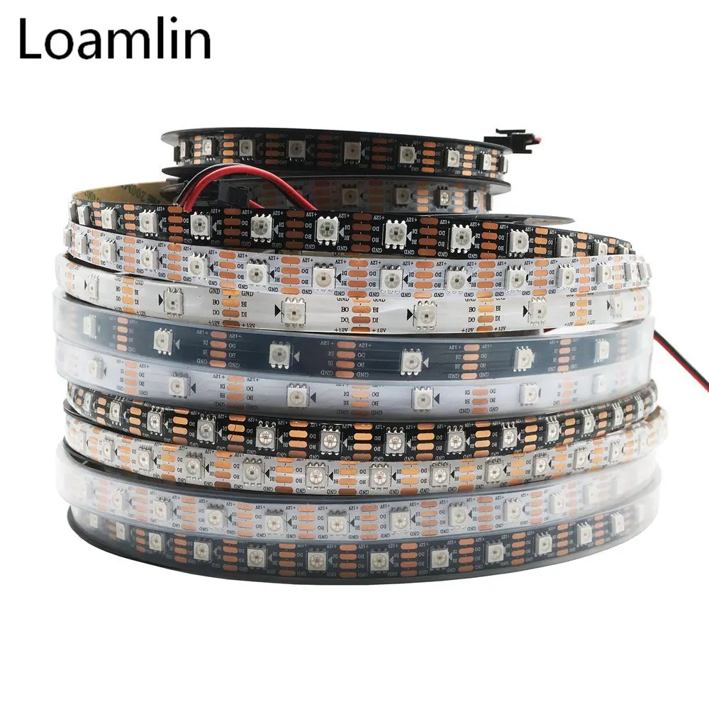 

DC12V WS2815 (WS2812B/WS2813) RGB LED Pixels Strip Light Individually Addressable LED Dual-Signal 1m/5m 30/60/144 Pixels/Leds/m