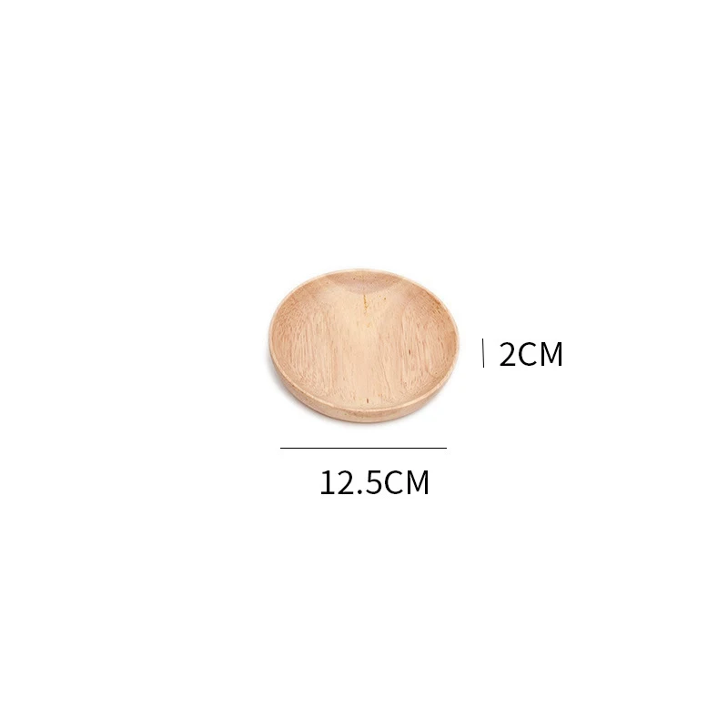 2 Rubber Wood Round Japanese Dinner Plate Rectangle Serving Tray Beef Steak Fruit Snack Tray Restaurant Food Cutlery Storage Plate - Цвет: 2