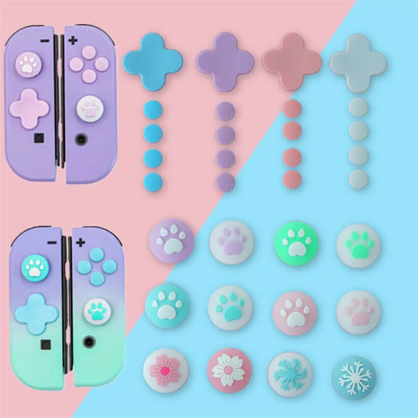 Protective-Cover-Kit Thumb-Grip-Cap Trigger-Button-Sticker Controller Nintendo Switch