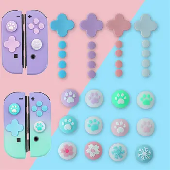 

9pcs/set Thumb Grip Cap ABXY Direction Key Trigger Button Sticker Protective Cover Kit For Nintendo Switch Joy-con Controller