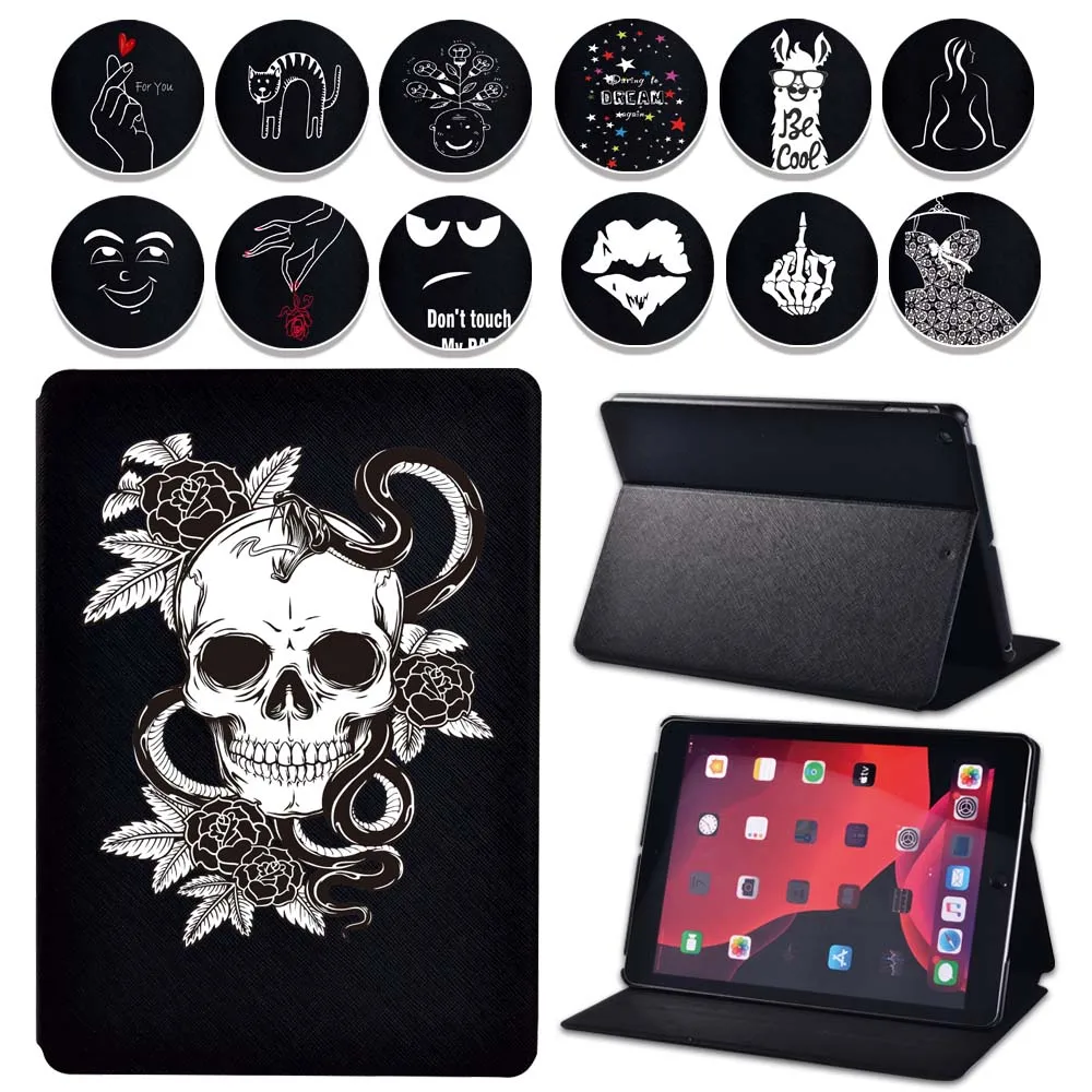 

Ultra-thin Leather Tablet Case for Apple IPad 2/3/4/IPad Mini 1/2/3/4/5/ipad 8/iPad Air 2/3/iPad Pro Painting Series Tablet Case