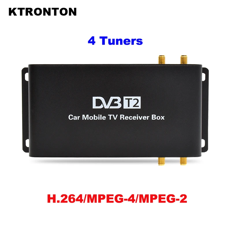 Four Tuners H.264 / Mpeg4 / Mpeg2 Dvbt2 Hd Mobile Car Digital Tv
