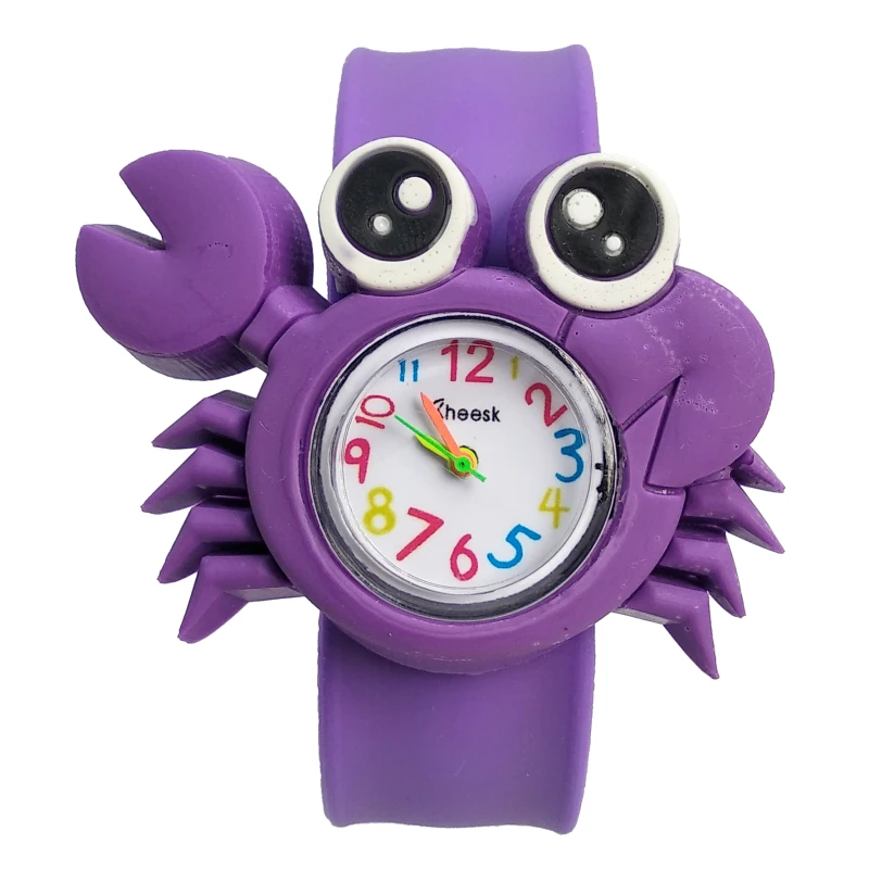 Cute Crab Toys Kids Watches Soft Silicone Band Children Watch Boys Girls Clock Child Quartz Waterproof Watch Relogio Infantil