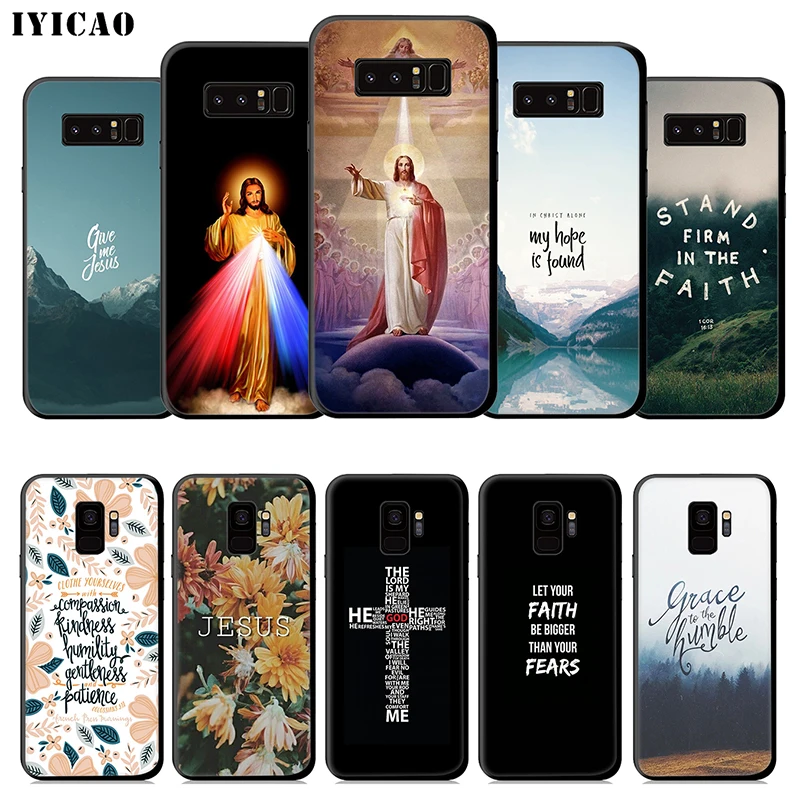 Мягкий чехол IYICAO Bible Verse Jesus для samsung Galaxy S10e S10 S9 S8 Plus S6 S7 Edge Note 10 9 8 TPU |