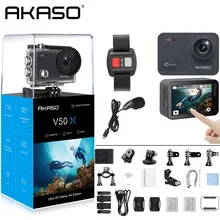 AKASO V50X родная 4 K/30fps WiFi Экшн-камера с 2 ''сенсорным экраном EIS 131 футов водонепроницаемая камера с дистанционным управлением Спортивная камера