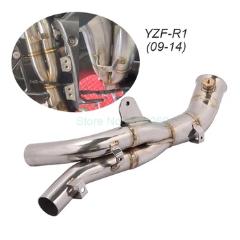 

Motorcycle Exhaust System R1 Slip on Front Middle Link Pipe 2009 2010 2011 2012 2013 2014 Year Stainless Steel Connect Bend Pipe