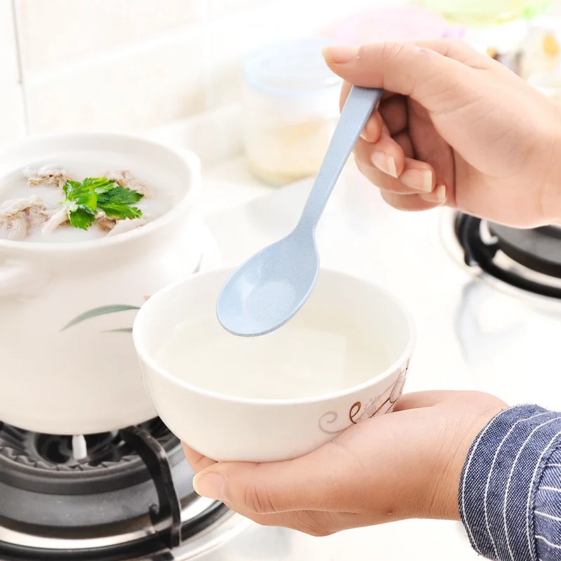 

2PCS Kitchen Accessories 1PC Popular 2019 New wheat straw Spoon Portable High Quality Eco friendly tableware Hot Sale Restaurant