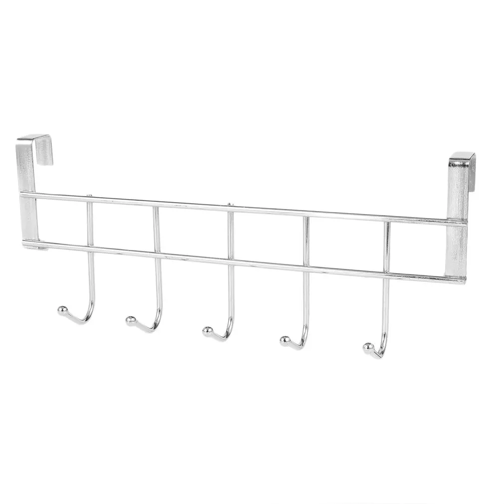 1 Pc 5 Hooks Stainless Steel Clothes Door Bathroom Kitchen Cabinet Draw Bedroom Towel Hanger Hanging Loop Organizer | Дом и сад