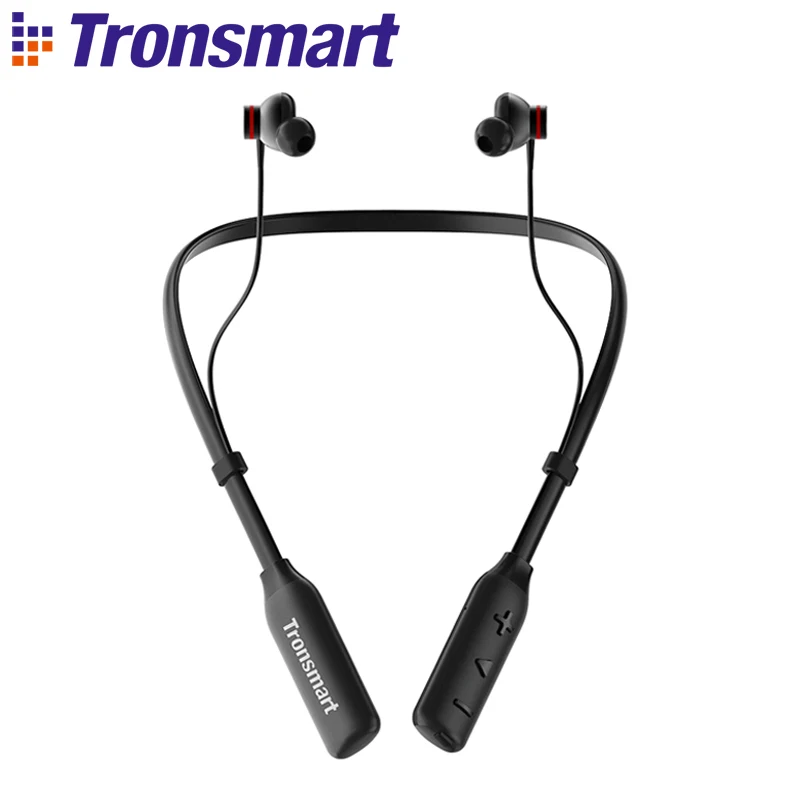 Tronsmart Encore S2 Plus Bluetooth 5.0 Neckband  Headphones with Qualcomm Chip Deep Bass Clear Calls 24H Playtime with Mic