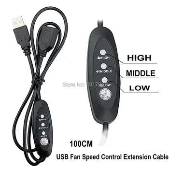 

2Pcs Gdstime 3.28ft 100CM PC Case Fan Speed Control Extension Cord USB Fan Controller Cable Extend Wire Three-gear Regulation