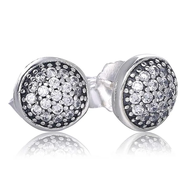 

Authentic 925 Sterling Silver Earring Dazzling Droplets With Crystal Studs Earring For Women Wedding Party Gift Fine Jewelry