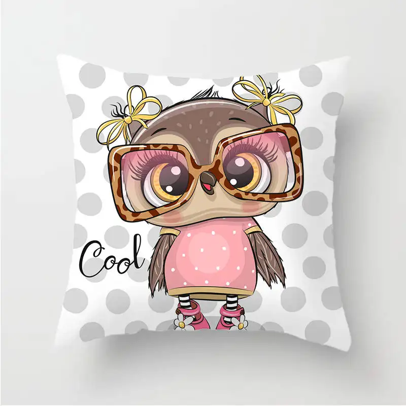 Owl Decoration Cushion Cover Polyester Throw Pillow Case Cover Decoration Pillowcases Decorative Pillows Cover TP136