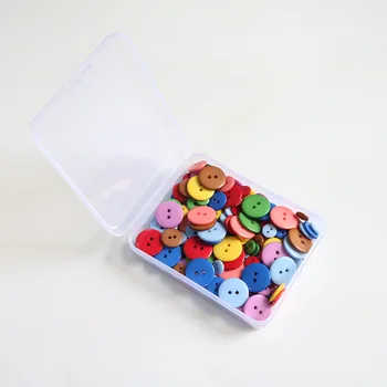 

1Box Round Shape 1CM 1.5CM 2CM Mixed 2 Holes Resin DIY Handmade Craft Decoration Multicolors Garment Accessories Sewing Buttons