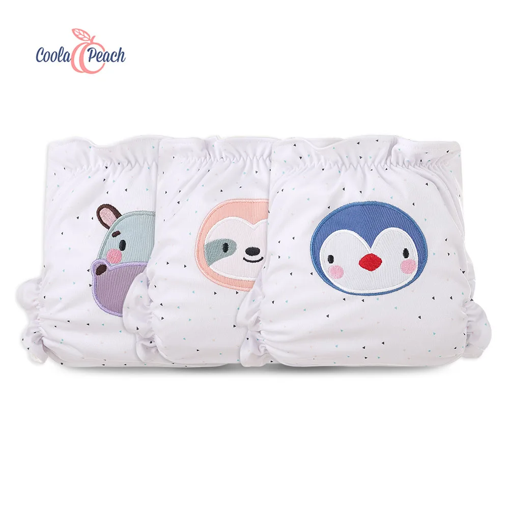 Coola Peach Washable Reusable Breathable Baby Cloth Nappies Suit With ( 3 Diapers+3 Inserts ) | Мать и ребенок