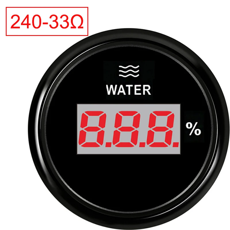 Датчик уровня воды 52 мм 190ohm уровень воды в резервуаре индикатор заряда аккумулятора жидкостный манометр для морской лодки яхты авто красный задний свет 9~ 32 В - Цвет: BN-240-33 ohm