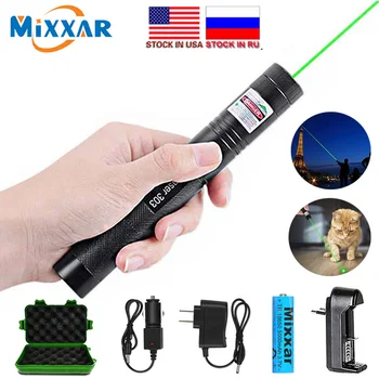 ZK20 Groene Laser Pointer High Power Zichtbaar Beam Met Verstelbare Focus Laser 303 Zichtbaar Groen Licht Laser Beam 18650 Batterij