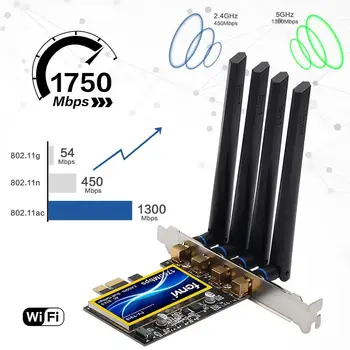 

T919 1750Mbps PCIe Desktop Wifi Card BCM94360CD For macOS Hackintosh 802.11ac Bluetooth 4.0 Dual Band Wireless Adapter