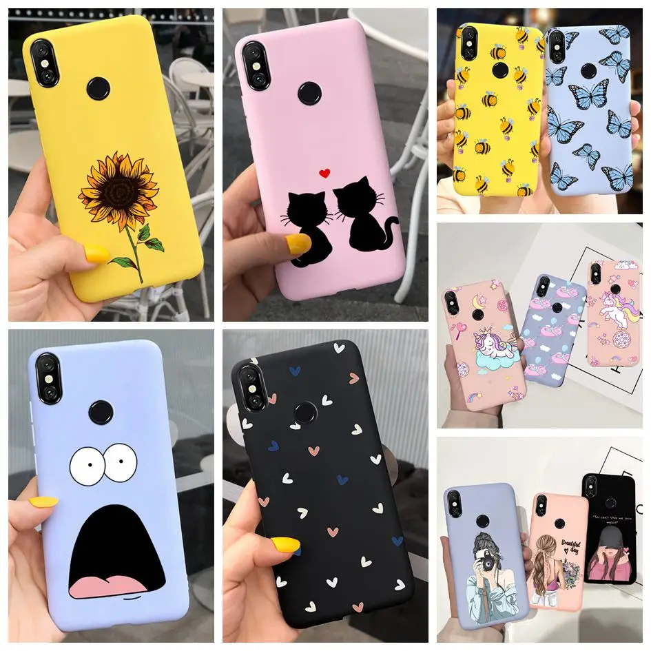 Per Xiaomi Mi A2 Lite Custodia Xiaomi Mia2 Lite Cover Posteriore 5.84 "Tpu Matte Fashion Phone Case Per Xiomi Mi A 2 Lite Funda Redmi6 Pro