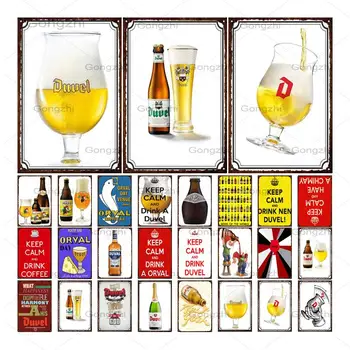 

Beer Whiskey Metal Sign Plaque Duvel Metal Vintage Pub Funny Tin Sign Wall Art Decor for Bar Pub Club Man Cave Retro Poster
