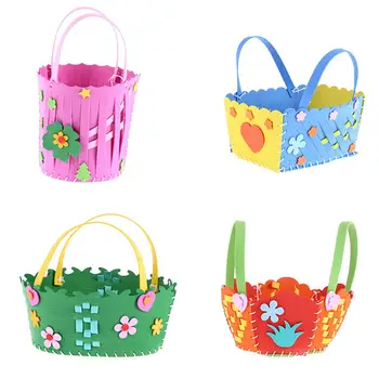 

Lovely Flower Shape Woven EVA smooth Basket Encourages hand-eye coordination toys DIY Handmade Sewing Bag Kids Educational Toys