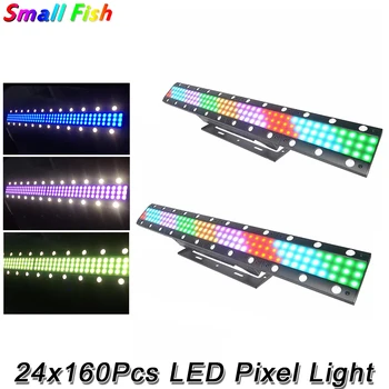 

24x160Pcs LED RGB 3IN1 Pixel Light 150W Sound Activated Stage Lighting Strobe Light DJ Disco Ball KTV Xmas Club Effect Lights