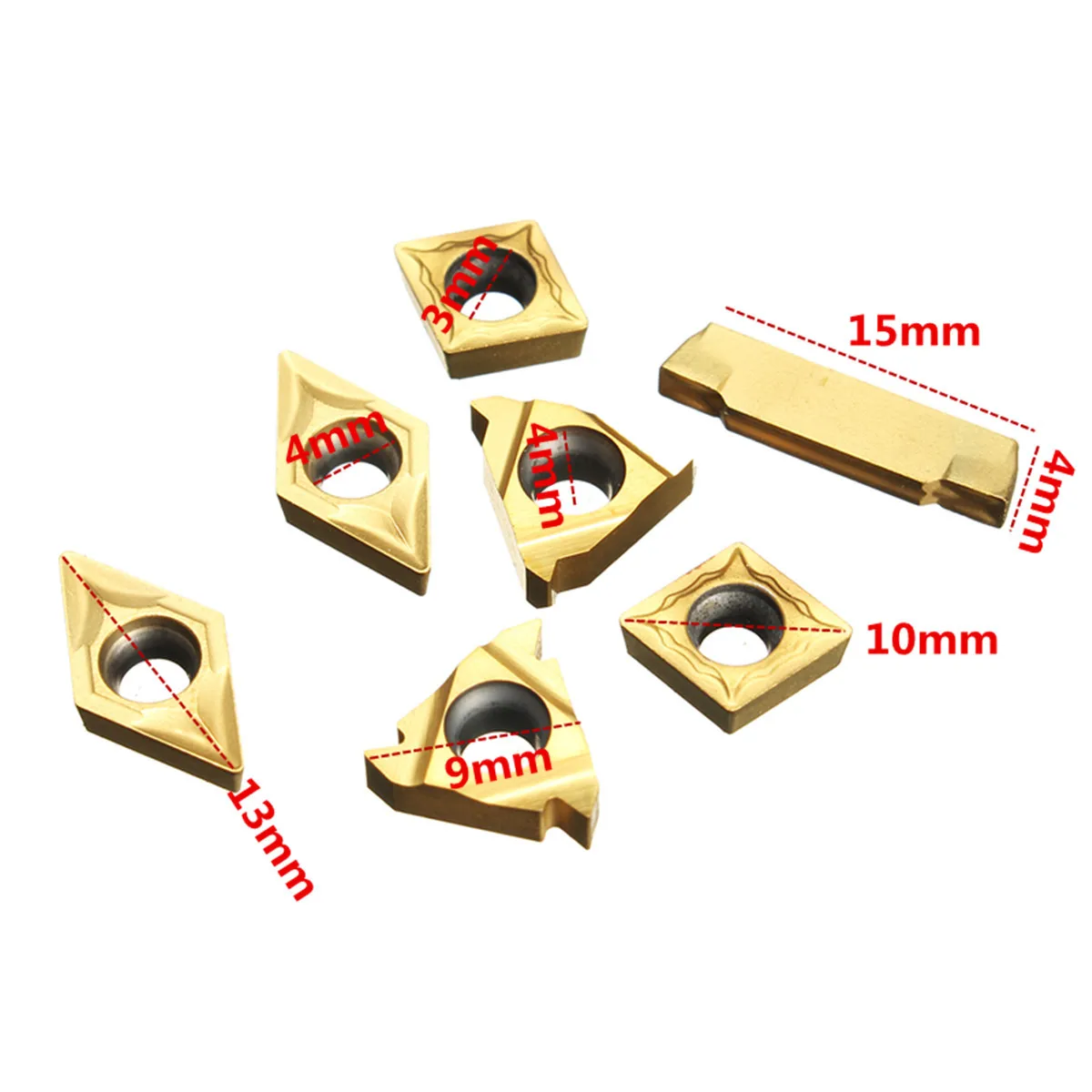 7pcs External Lathe Internal Turning Tool Holder Boring Bar Lathe Turning Tool Holder with Gold Inserts with 7pcs T8 Wrenches