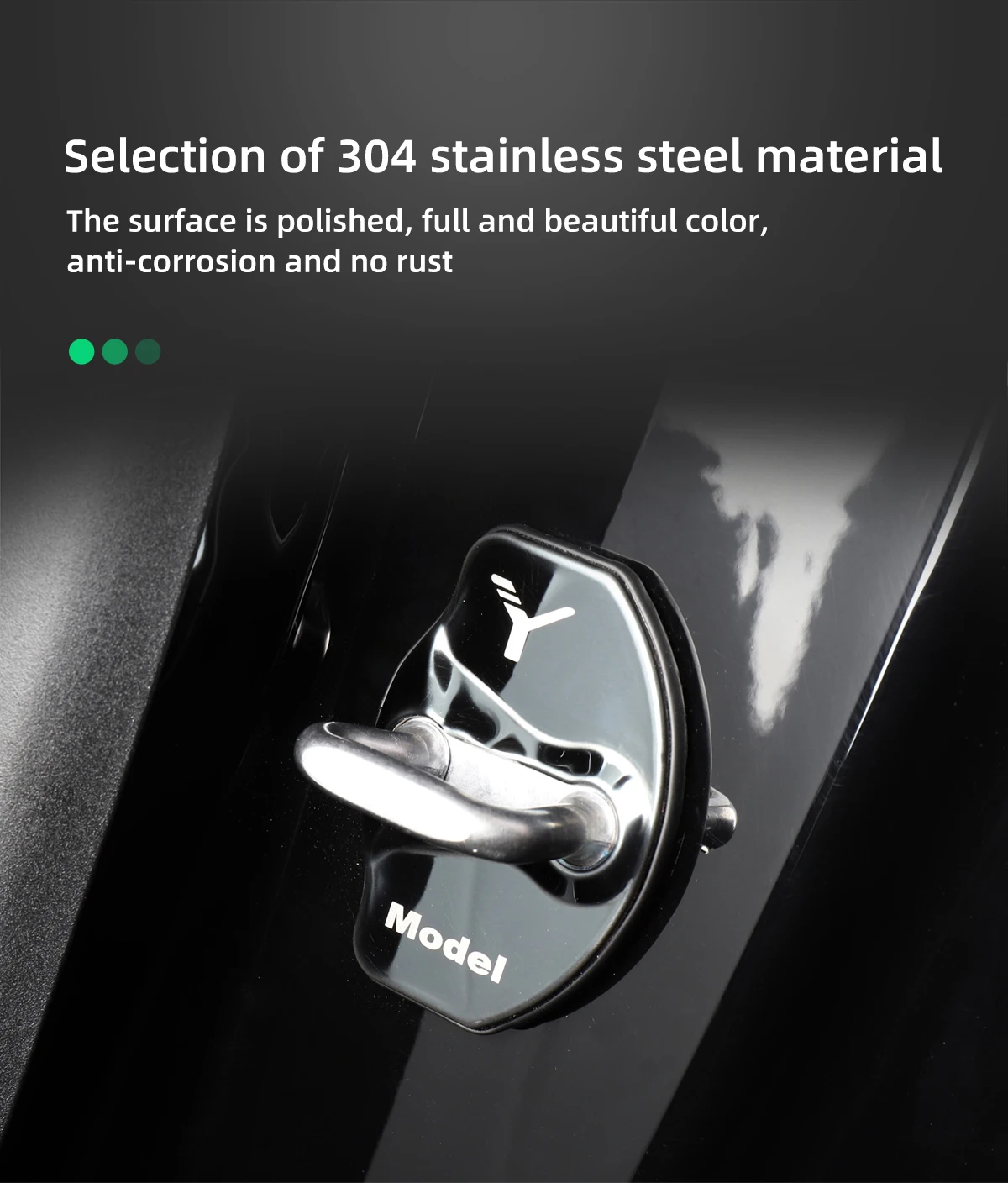 Stainless Steel Car Door Lock Cover For Tesla Model Y