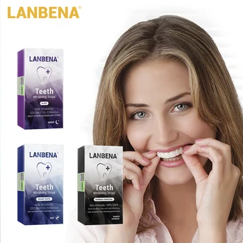 

LANBENA Teeth Whitening Strips Oral Hygiene Teeth Veneers White Strips Removes Plaque Stains Tooth Bleaching Dental Tools 7 Pair