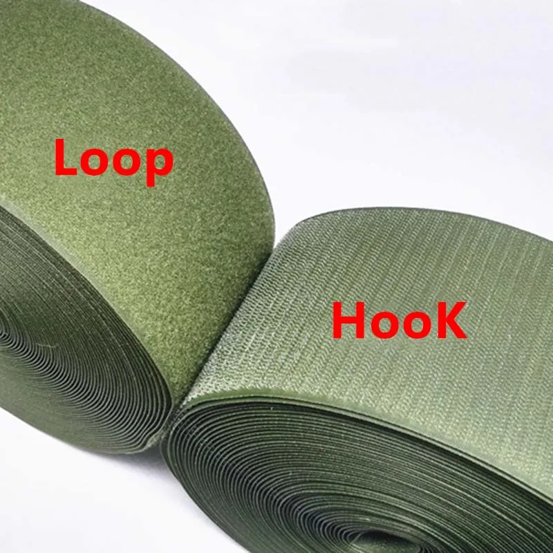 2m-3cm-olive-green-nylon-velcros-fastener-tape-no-adhesive-sewing-magic-loop-hook-sticker-strip