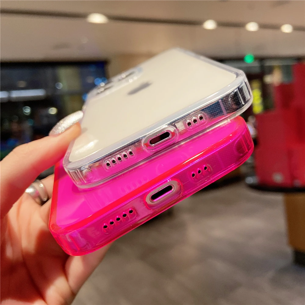 Vibrant Neon Clear Candy Color Silicone Case - Slim & Soft Design