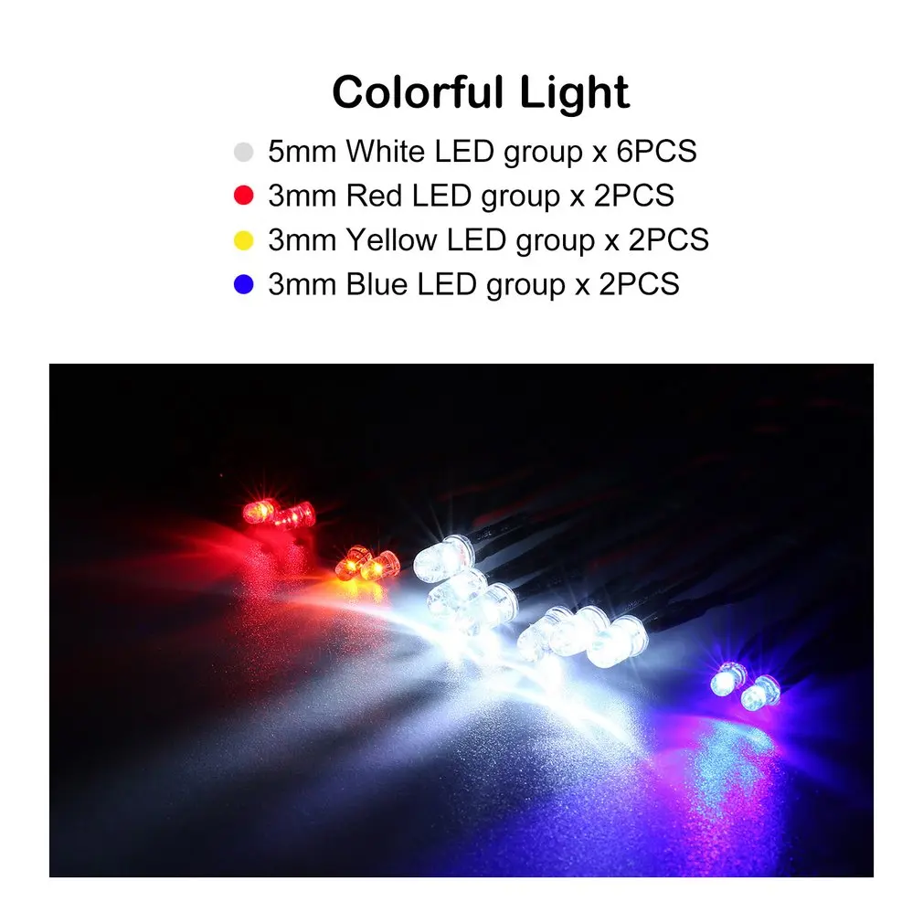 

12 Ultra LED Flashing Bright Light Strobe Lamps Kit System for 1/10 1/8 RC Drift HSP TAMIYA CC01 4WD Axial SCX10 RC Car Truck