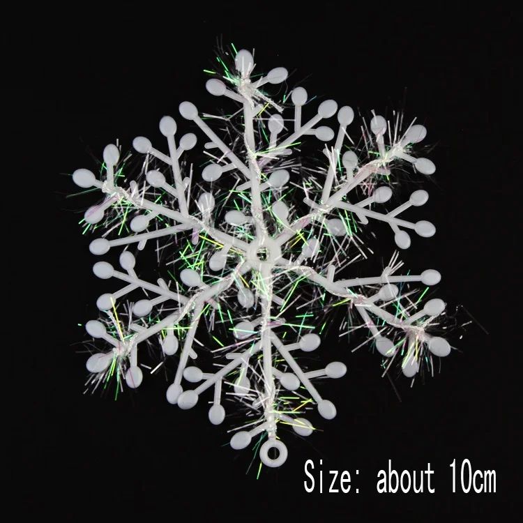 Christmas Party 3Pcs/Pack*Glitter Decor Tree Hanging Snowflake Decorations Christmas Snowflakes Plastic Decoration Xmas Gift