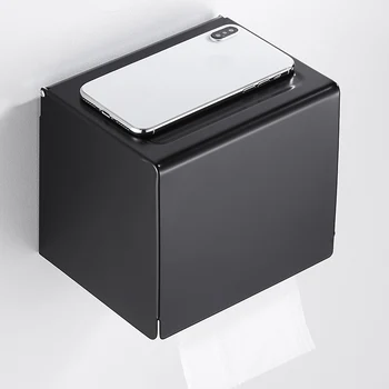 

Square Wall Mounted Metal Tissue Box Holder Toilet Hand Towel Dispenser Black European Style Papel Toalha Tissue Holder KK60ZJ